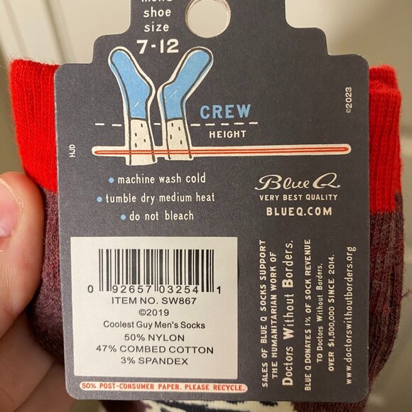 Blue Q "Coolest Guy on the Conference Call” Crew Socks Mens 7-12 Funny Work Gift - Picture 4 of 4